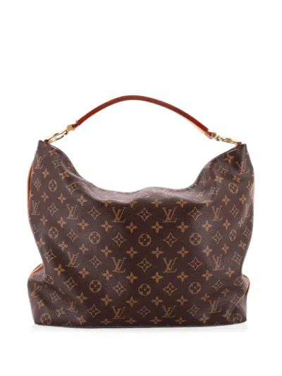 Pre-owned Louis Vuitton Sully Handbag Monogram Canvas Mm Hobo Bag In Brown