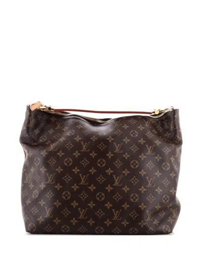 Pre-owned Louis Vuitton Sully Handbag Monogram Canvas Pm Hobo Bag In Brown