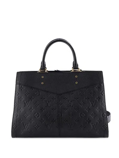 Pre-owned Louis Vuitton Sully Tote Monogram Empreinte Leather Mm Satchel In Black