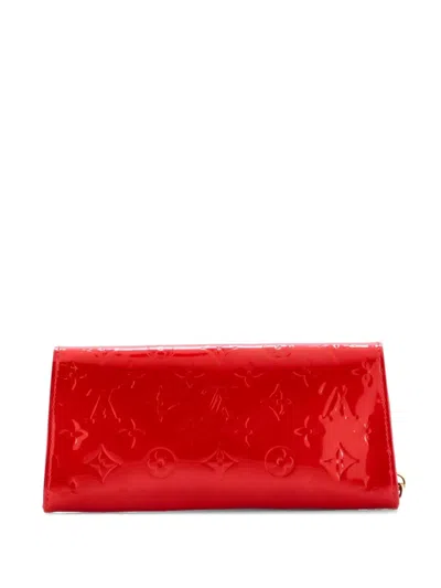 Pre-owned Louis Vuitton Sunset Boulevard Handbag Monogram Vernis Clutch Bag In Red