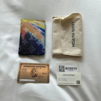Pre-owned Louis Vuitton Sunset Monogram Cardholder Pocket Organizer In Multicolor