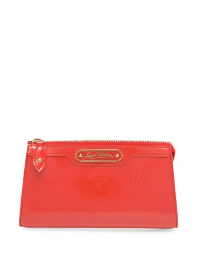 Pre-owned Louis Vuitton Sunset Monogram Vernis Trousse Cosmetic Pouch In Red