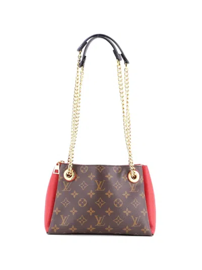 Pre-owned Louis Vuitton Surene Handbag Monogram Canvas With Leather Bb Shoulder Bag In Red