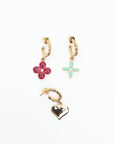 Pre-owned Louis Vuitton Sweet Monogram Earrings In Gold