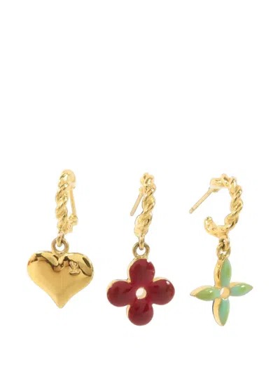 Pre-owned Louis Vuitton Sweet Monogram Earrings In Gold