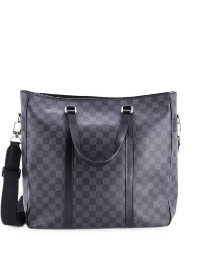 Pre-owned Louis Vuitton Tadao Handbag Damier Graphite Mm Tote Bag In Black