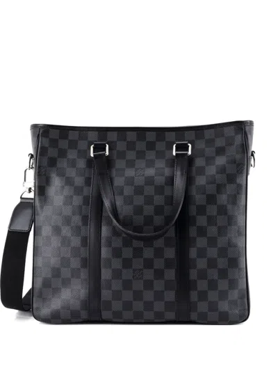 Pre-owned Louis Vuitton Tadao Handbag Damier Graphite Pm Tote Bag In Black