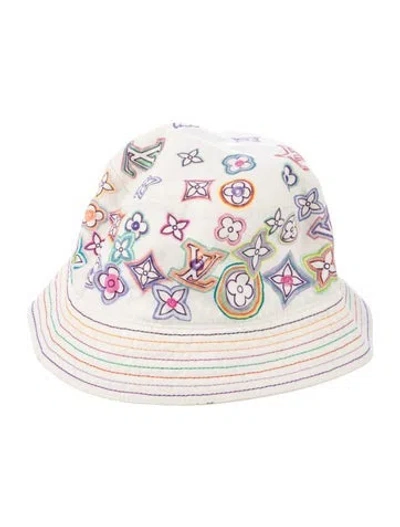 Pre-owned Louis Vuitton Tahitienne Bucket Hat In Neutral