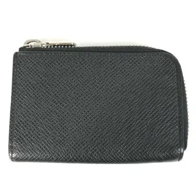 Pre-owned Louis Vuitton Taiga Ardoise Black Taiga Leather Coin Purse/coin Case () In Multi