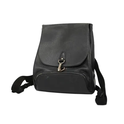 Pre-owned Louis Vuitton Taiga Black Leather Backpack Bag ()