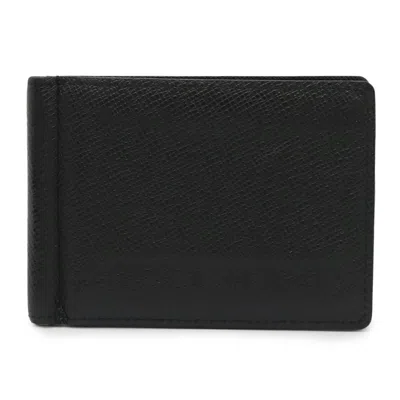 Pre-owned Louis Vuitton Taiga Black Noir Taiga Leather Bill Wallet (bi-fold) ()