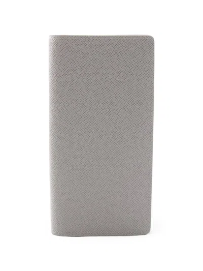 Pre-owned Louis Vuitton Taiga Brazza Bi-fold Wallet In Grey