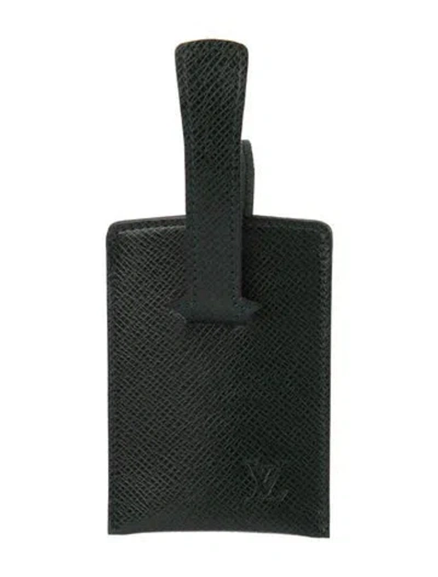 Pre-owned Louis Vuitton Taiga Etui Cult Devisite Toilette Business Card Holder/card Case Holder In Green