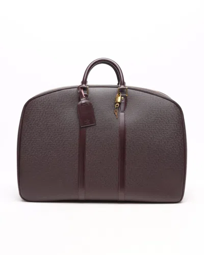 Pre-owned Louis Vuitton Taiga Helanga 1 Poche Travel Bag In Burgundy