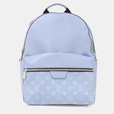 Pre-owned Louis Vuitton Taiga Lama Discovery Backpack In Blue