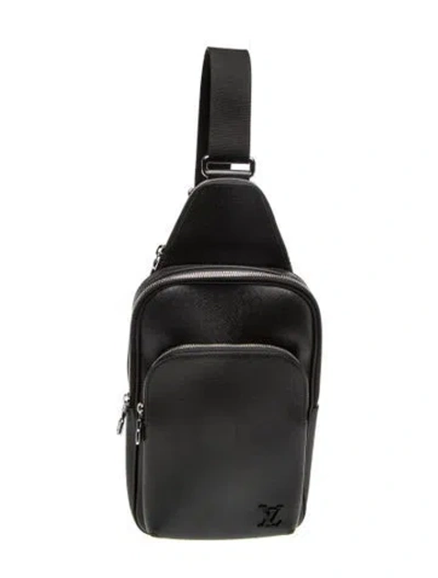 Pre-owned Louis Vuitton Taiga Leather Backpack In Black