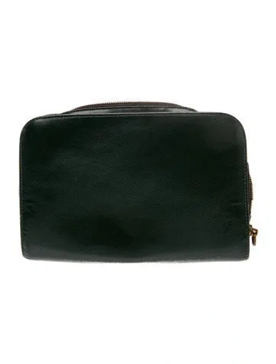 Pre-owned Louis Vuitton Taiga Leather Minaudière In Green
