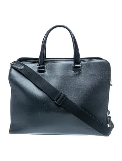 Pre-owned Louis Vuitton Taiga Leather Taiga Leather Lozan Briefcase In Black