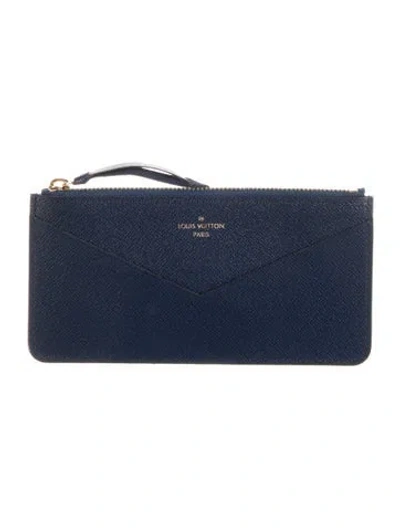 Pre-owned Louis Vuitton Taiga Leather Wallet In Blue