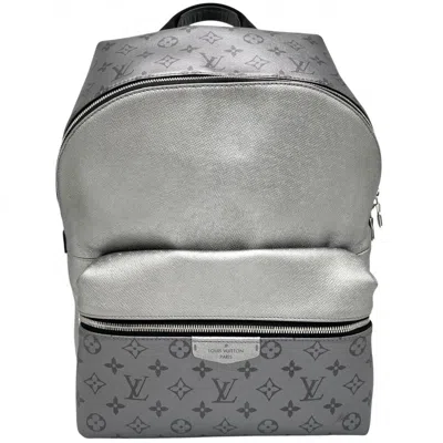 Pre-owned Louis Vuitton Taiga Metallic Gray Monogram Eclipse Backpack ()
