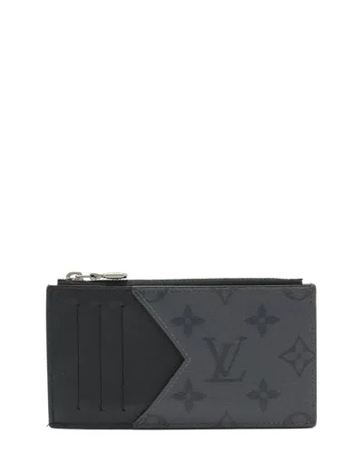 Louis Vuitton Taiga Monogram Coin Card Holder (authentic Pre-loved) In Black/black