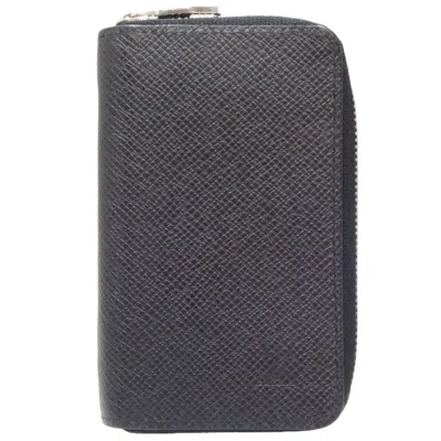 Pre-owned Louis Vuitton Taiga Noir Leather Long Wallet (bi-fold) ()