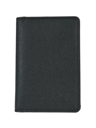Pre-owned Louis Vuitton Taiga Organizer De Poche Cardholder In Black