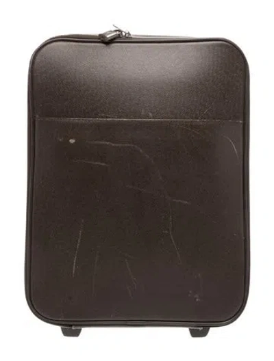 Pre-owned Louis Vuitton Taiga Pegase 45 Suitcase In Brown