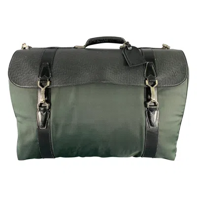 Pre-owned Louis Vuitton Taiga Portable Gibeciere Ardoise Green Black Two Tone Nylon Leather Travel Suitcase Ba