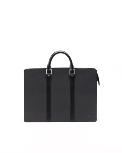 Pre-owned Louis Vuitton Taiga Porte Document Rosan Business Bag In Black