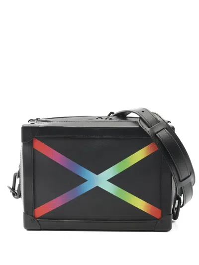 Pre-owned Louis Vuitton Taiga Rainbow Shoulder Bag In Black