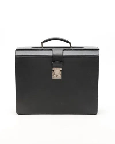 Pre-owned Louis Vuitton Taiga Ural Pilot Case Briefcase In Black