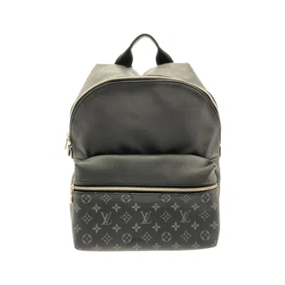 Pre-owned Louis Vuitton Taigarama Black Coated Canvas Leather Backpack ()