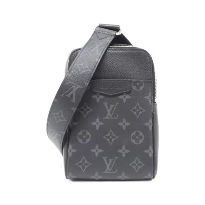 Pre-owned Louis Vuitton Taigarama Black Coated Canvas Leather Shoulder Bag ()