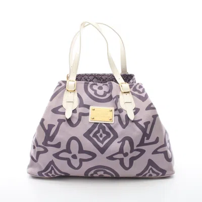 Pre-owned Louis Vuitton Taisienne Gm Cruise Line Lira Handbag Tote Bag Canvas Leather Purple