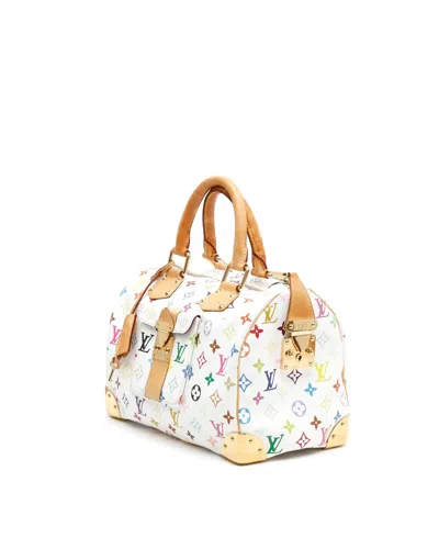 Pre-owned Louis Vuitton Takashi Murakami Speedy 30 Bag In White