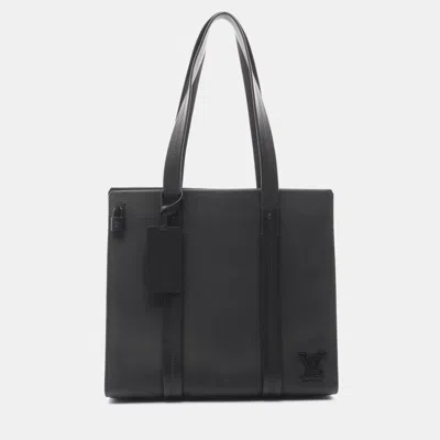 Pre-owned Louis Vuitton Take Off Tote Bag Leather Aerogram Black