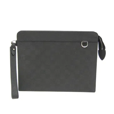 Pre-owned Louis Vuitton Takeoff Black Canvas Clutch Bag ()