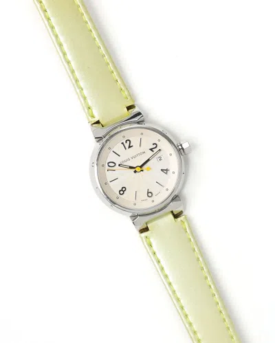 Pre-owned Louis Vuitton Tambour 28mm Watch In Silver