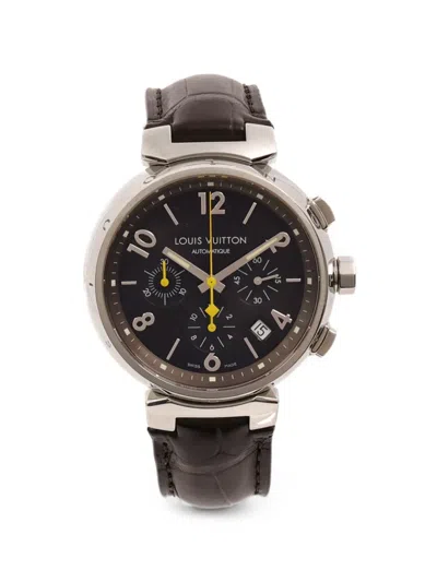 Pre-owned Louis Vuitton Tambour Chronograph Watch In Black
