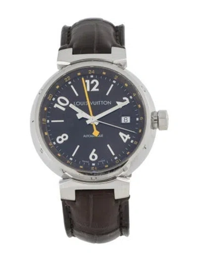Pre-owned Louis Vuitton Tambour Gmt Watch In Multi