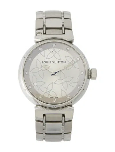 Pre-owned Louis Vuitton Tambour Lovely Diamonds Watch, 34mm In Multi