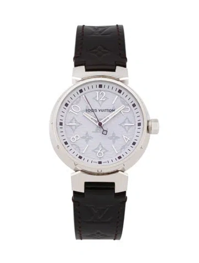 Pre-owned Louis Vuitton Tambour Mm Monogram Watch In Multi