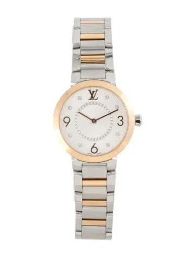 Pre-owned Louis Vuitton Tambour Monogram Watch, 28mm In Multicolor