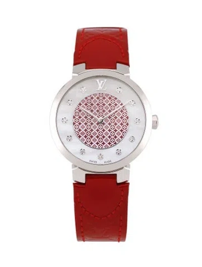 Pre-owned Louis Vuitton Tambour Monogram Watch In Multi