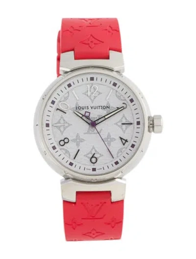 Pre-owned Louis Vuitton Tambour Monogram Watch In Multi
