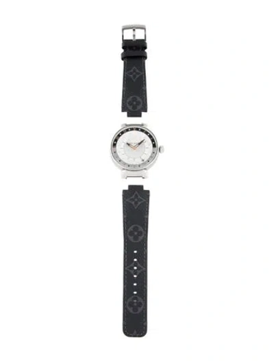 Pre-owned Louis Vuitton Tambour Moon Dual Time Watch In Multi