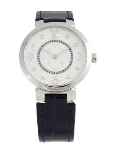 Pre-owned Louis Vuitton Tambour Slim Monogram 33 Watch In Multicolor