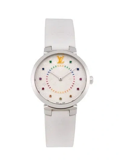 Pre-owned Louis Vuitton Tambour Slim Rainbow Watch In Multi