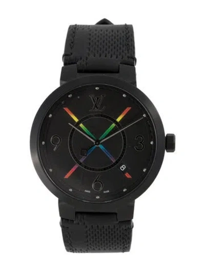 Pre-owned Louis Vuitton Tambour Slim Rainbow Watch In Multicolor